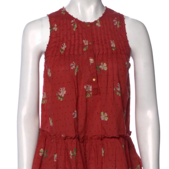 Ulla Johnson Floral Crimson Red Sleeveless Top - Picture 1 of 5